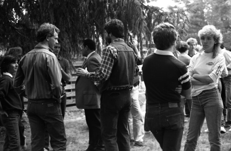 1984 Student Reception at President Gilbert's House 09