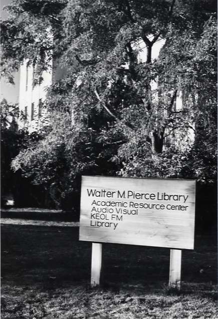 1977 Pierce Library Sign