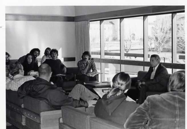 1975 Students, Conversations with President Rodney Briggs 01