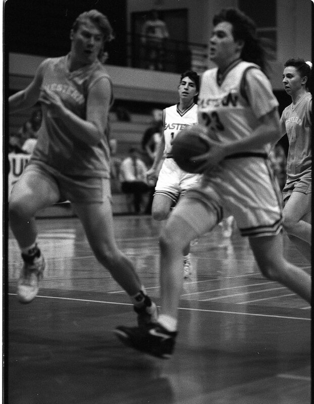 1991 Women's Basketball Action, Western Baptist at EOSC 04