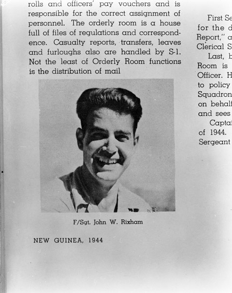 John Rixham, 1st Sgt