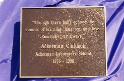 1996 Ackerman Elementary Memorial