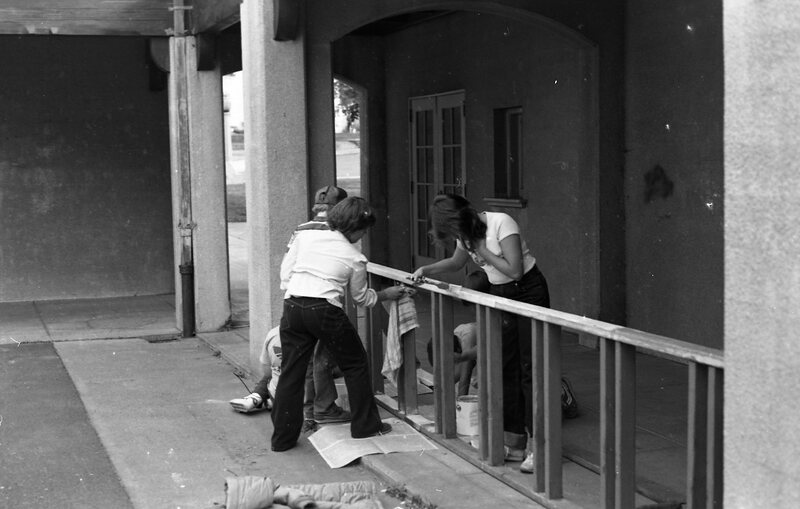 1983 Ackerman Elementary School, Painting Bicycle Racks 04