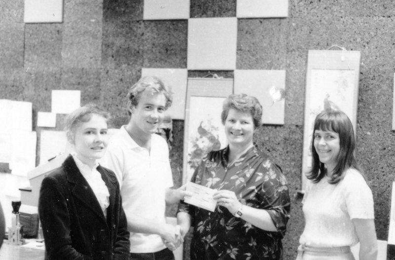 1986 Check Presentation, Hoke Hall Bookstore 01
