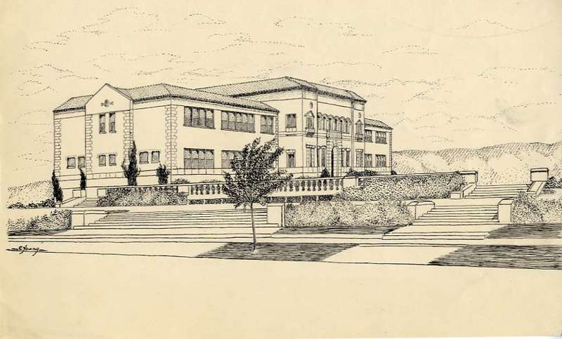 30's Etching, Inlow Hall