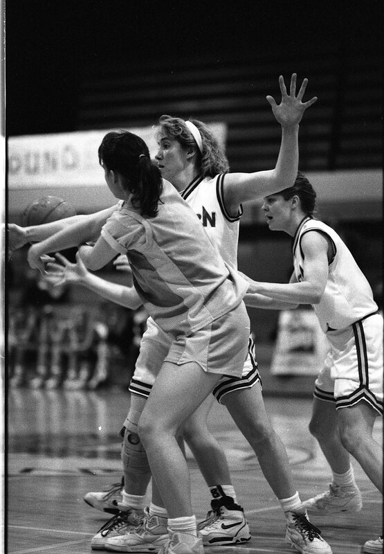 1991 Women's Basketball Action, Western Baptist at EOSC 09