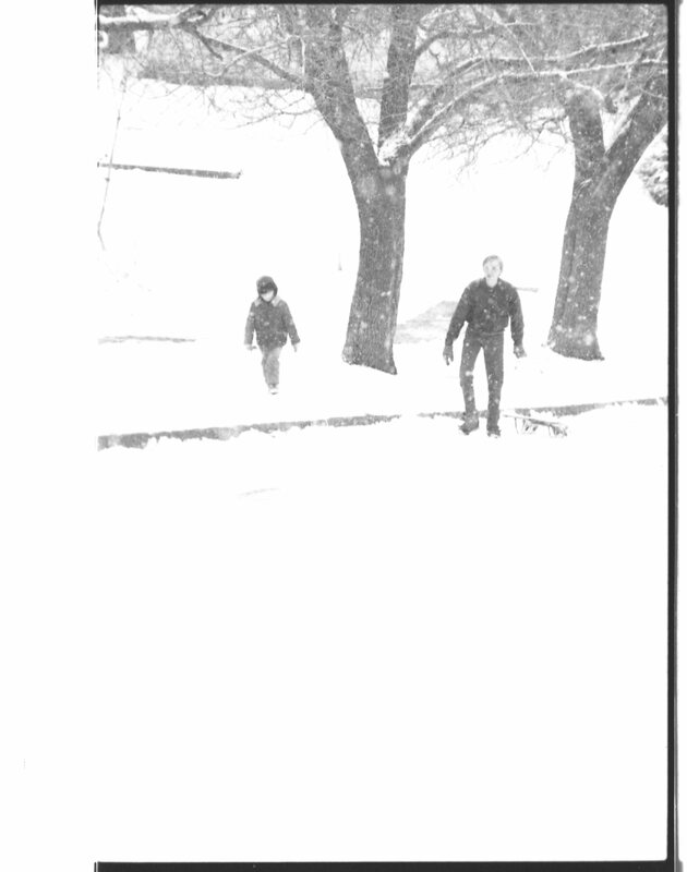 1988 Campus in Winter, Sledding 08