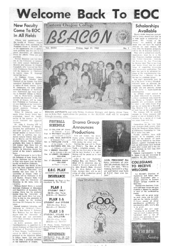 1962-67 Eastern Oregon College Beacon