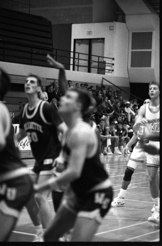 1991 Men's Basketball Action, Willamette University at EOSC 12
