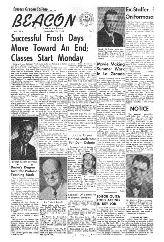 1955-62 Eastern Oregon College Beacon