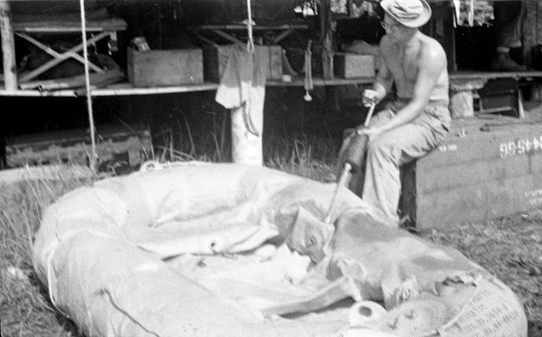 Allan Countryman Inflates Raft 1