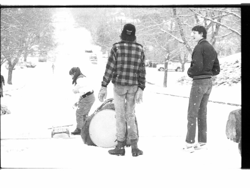 1988 Campus in Winter, Sledding 07