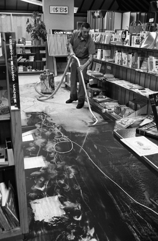 1978 Hoke Hall, Flood Bookstore Cleanup 02