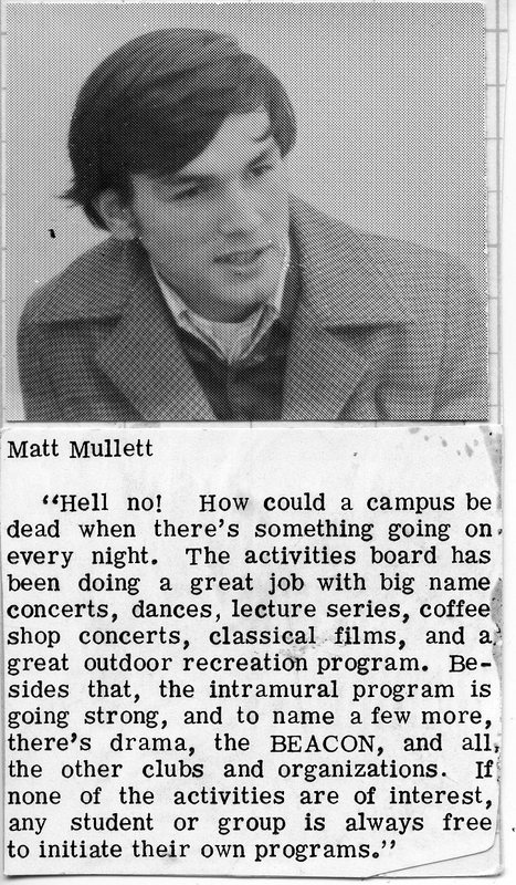 70's Student, Matt Mullett