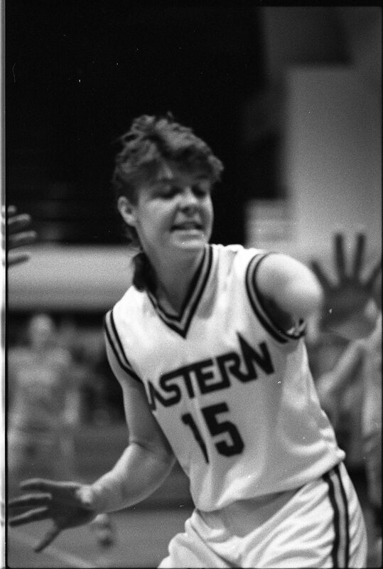 1991 Women's Basketball Action, Western Baptist at EOSC 08