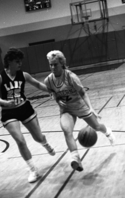 1987 Women's Basketball Action, George Fox at EOSC 23