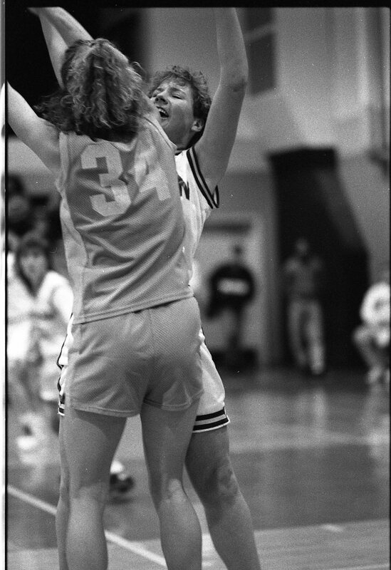 1991 Women's Basketball Action, Western Baptist at EOSC 07