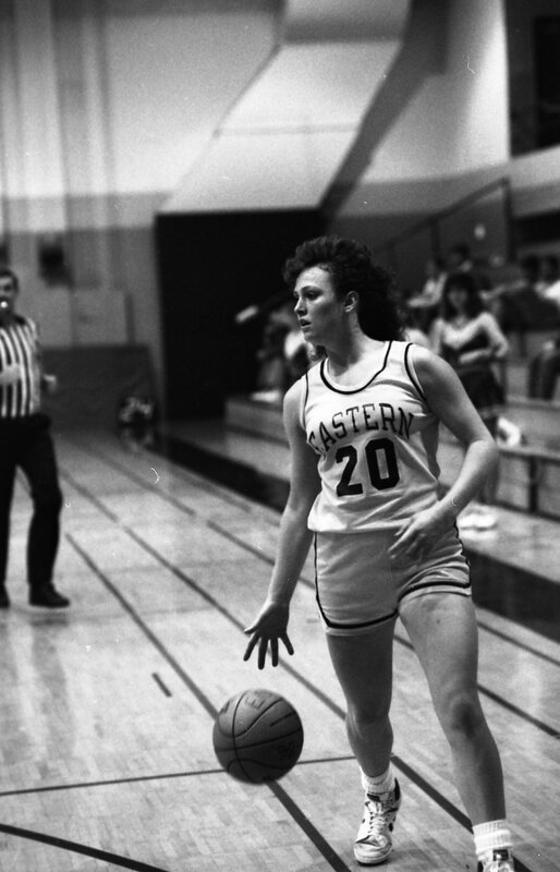 1987 Women's Basketball Action, George Fox at EOSC 32