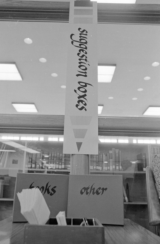 1974 Walter M. Pierce Library, Suggestion Boxes 02