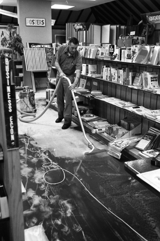 1978 Hoke Hall, Flood Bookstore Cleanup 03