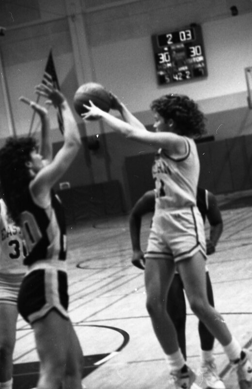 1987 Women's Basketball Action, George Fox at EOSC 24