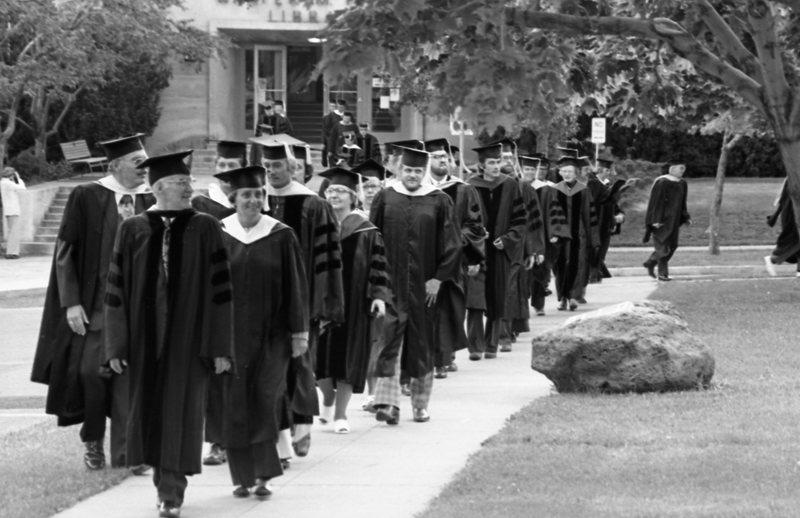 1976 Graduation, Faculty Walk 01