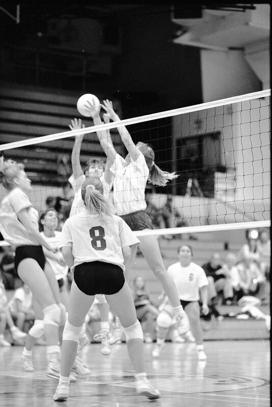 1991 Volleyball Action, Northwest Nazarene College at EOSC 02