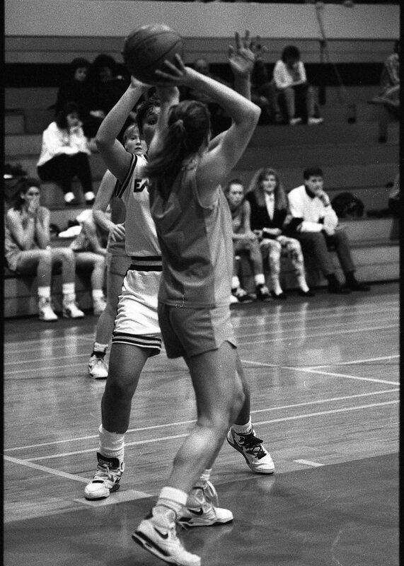 1991 Women's Basketball Action, Western Baptist at EOSC 11