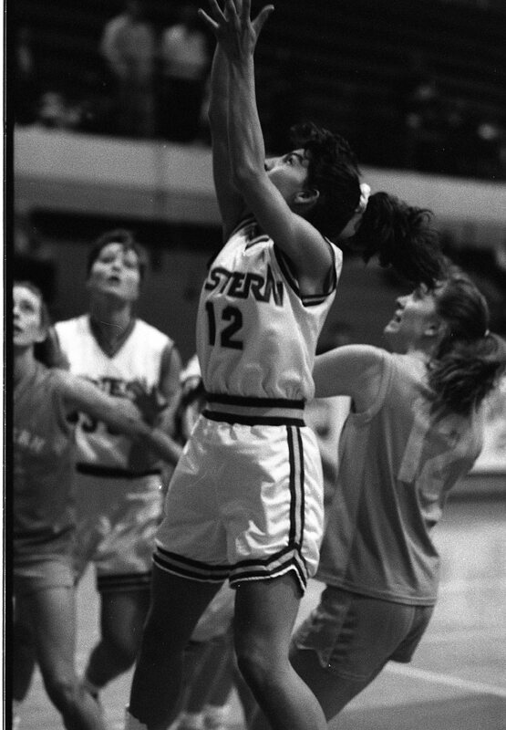 1991 Women's Basketball Action, Western Baptist at EOSC 10