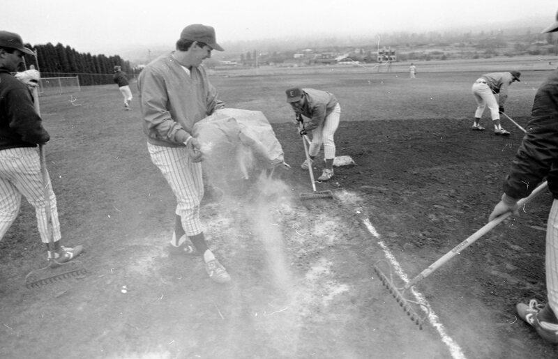 1988 Baseball, Central at EOSC, Mud Rake 04