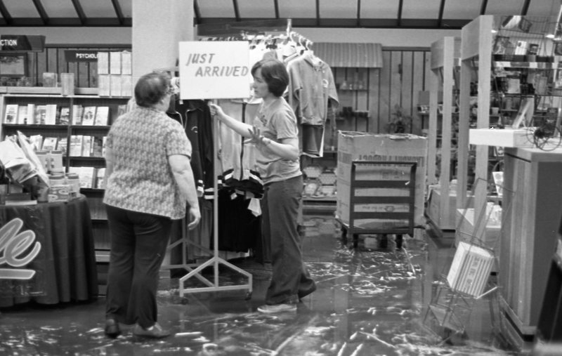 1978 Hoke Hall, Flood Bookstore Cleanup 01