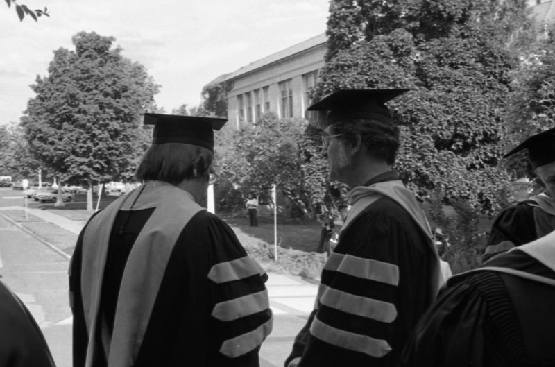 1981 Graduation, Faculty Outdoors 05