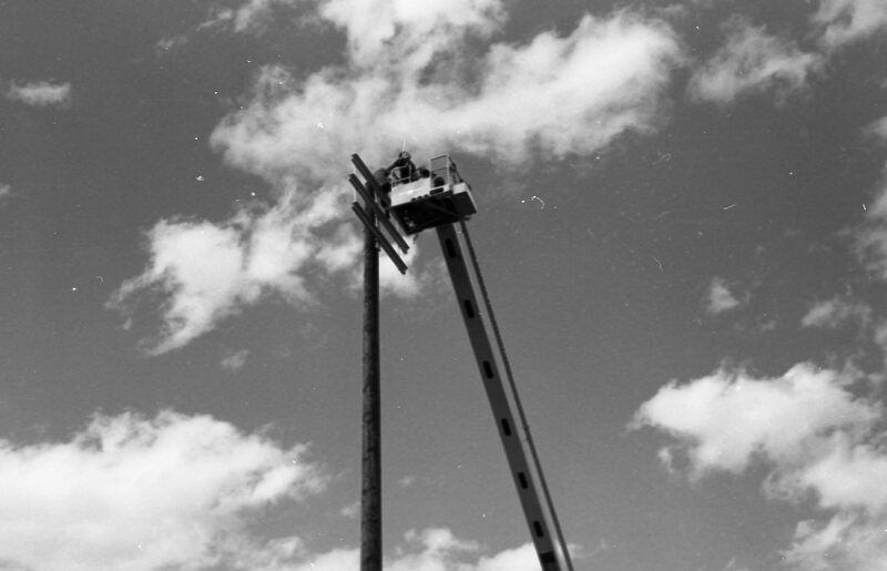 1983 Football Field, Lights Installation 08