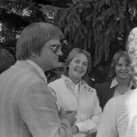 1983 Student Reception at President Dave Gilbert's House 02
