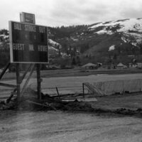 1985 Baseball Field, Scoreboard Installation 09
