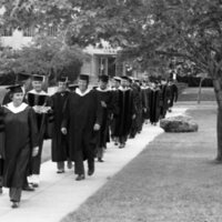 1976 Graduation, Faculty Walk 02
