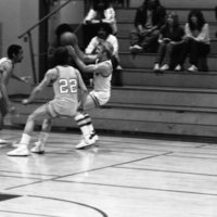 1983 Men's Basketball, EOSC vs. Idaho State, Action 02
