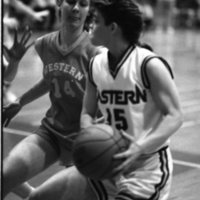 1991 Women's Basketball Action, Western Baptist at EOSC 05