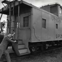 70's Employees with Caboose