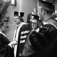 1981 Graduation, Faculty Outdoors 03