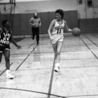 1987 Women's Basketball Action, George Fox at EOSC 25