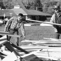 1987 Homecoming Bonfire Set-up 11