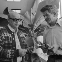 1976 Employees, Conrade Head and Jack Evans Discussing Bananas 03