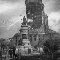 Statues &amp; Damaged Official Bldg.