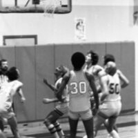 1983 Men's Basketball, EOSC vs. Idaho State, Action 14