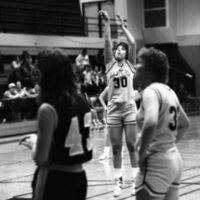 1987 Women's Basketball Action, George Fox at EOSC 16
