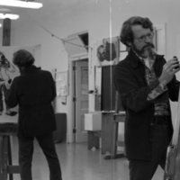 1976 Employees, Ian Gatley Sketching Photographer Mark Claesgens 01