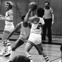 1983 Men's Basketball, EOSC vs. Idaho State, Action 23