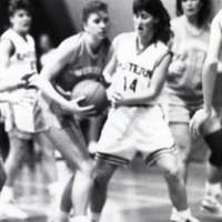 1991 Women's Basketball Action, Western Baptist at EOSC 01