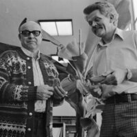 1976 Employees, Conrade Head and Jack Evans Discussing Bananas 02